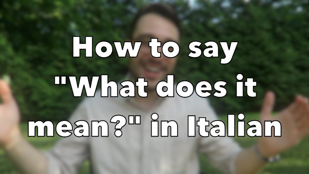 How To Say "What Does It Mean?" in Italian