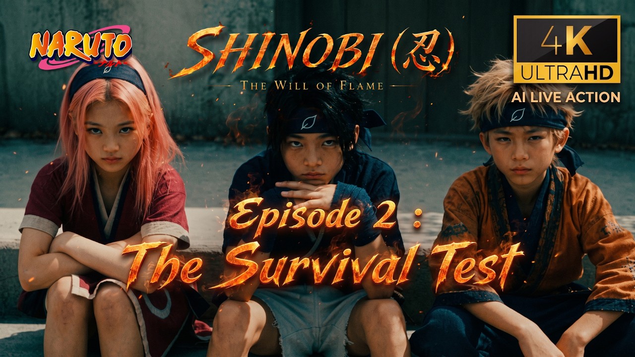 NARUTO  - EPISODE 2 (THE SURVIVAL TEST) AI 4K LIVE ACTION