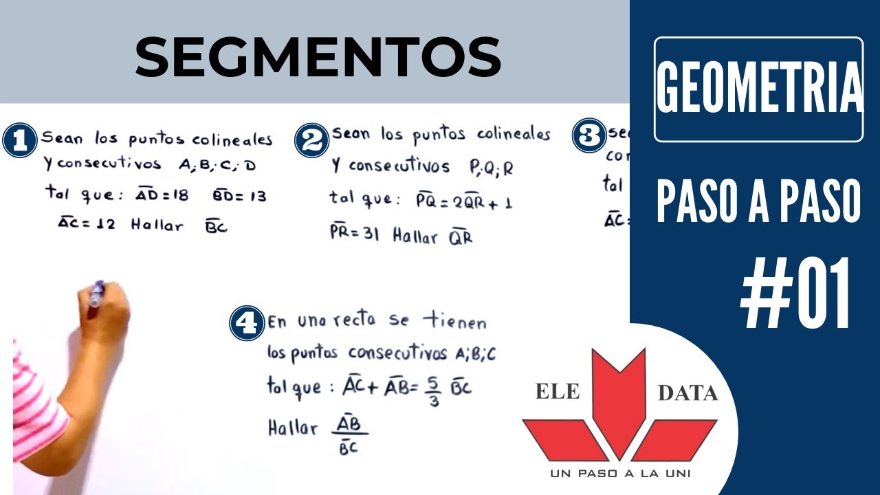 SEAN LOS PUNTOS COLINEALES ︱EJERCICIOS RESUELTOS PASO A PAS︱GEOMÉTRIA︱SEGMENTOS #01︱UN PASO A LA UNI
