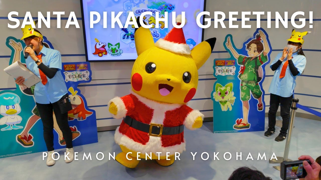 【4K HDR🇯🇵】Greeting event with Santa Pikachu at Pokémon Center Yokohama!