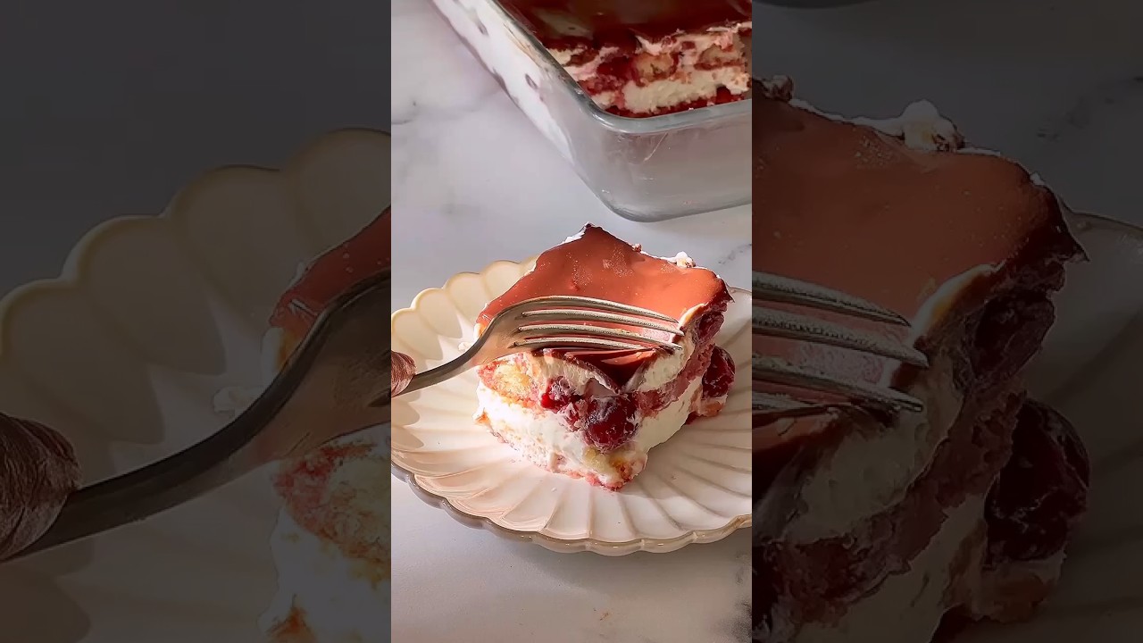 Decadent Cherry Tiramisu in Minutes! 🍒☕️ | Easy Dessert Recipe