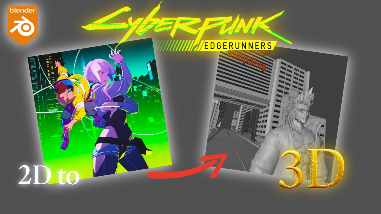 I made Cyberpunk:Edgerunners in 3D (with Blender&Adobe Express)