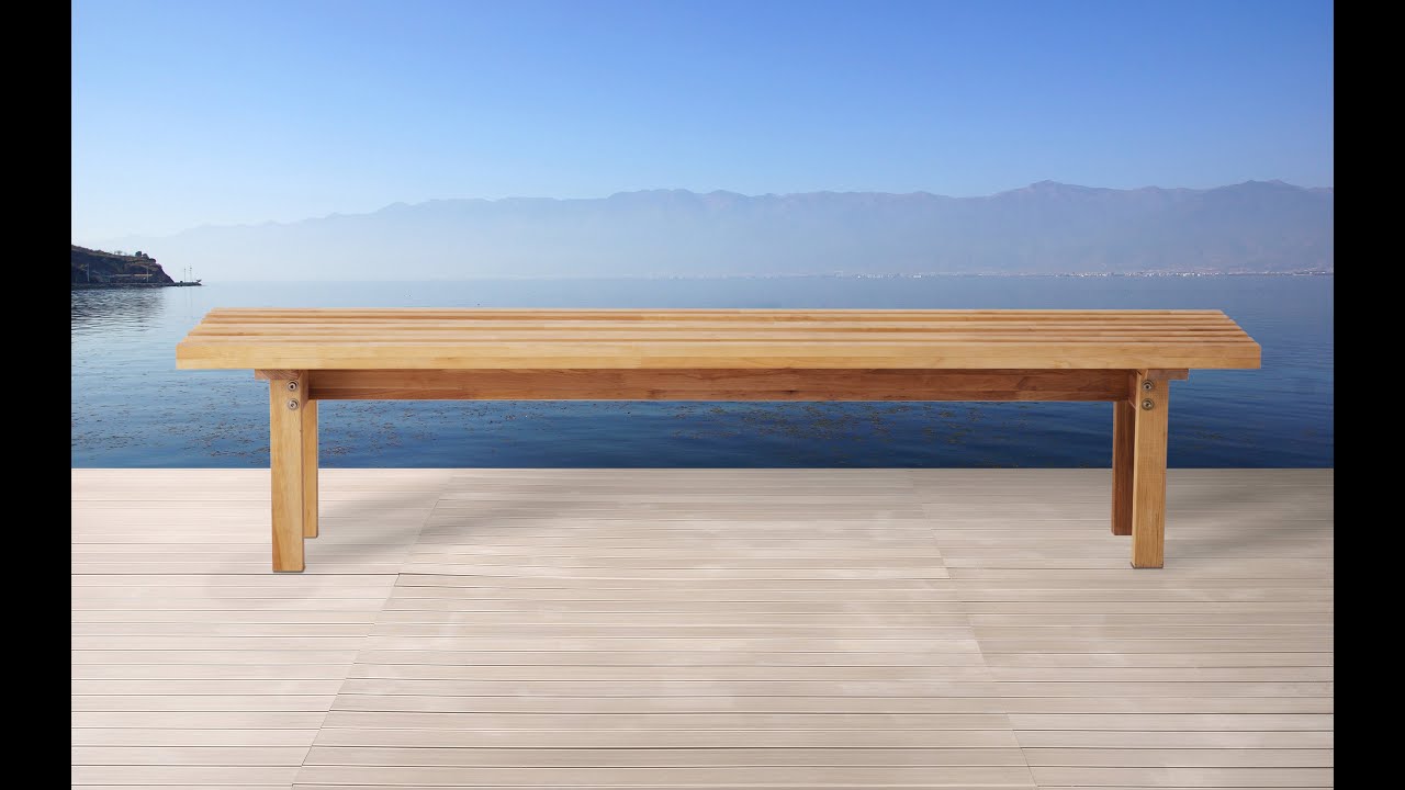 Beliani Drewniana ławka ogrodowa z drewna brzozowego NARIS - Pl