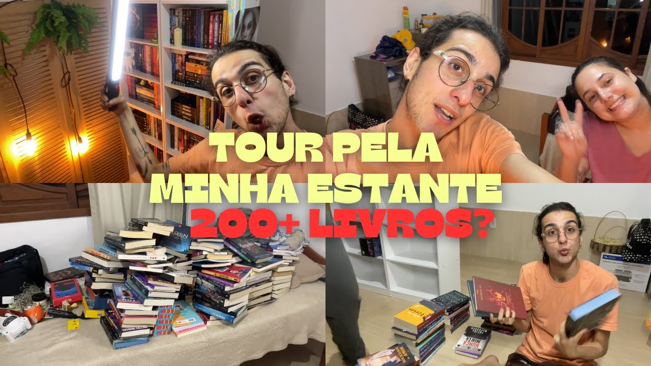 TOUR PELA MINHA ESTANTE DE LIVROS 200+? (video mais caótico do mundo)