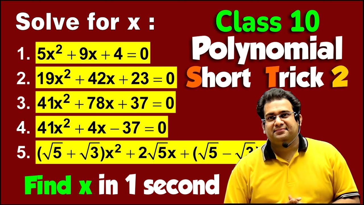 Part 2 - Polynomial Short Tricks Class 10 🔥This Amazing Trick Will Shock You 💥💥