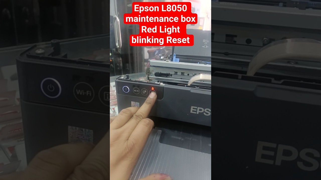 Epson L8050 maintenance box Red Light blinking Reset#epson#service#box #printersupportsoftware