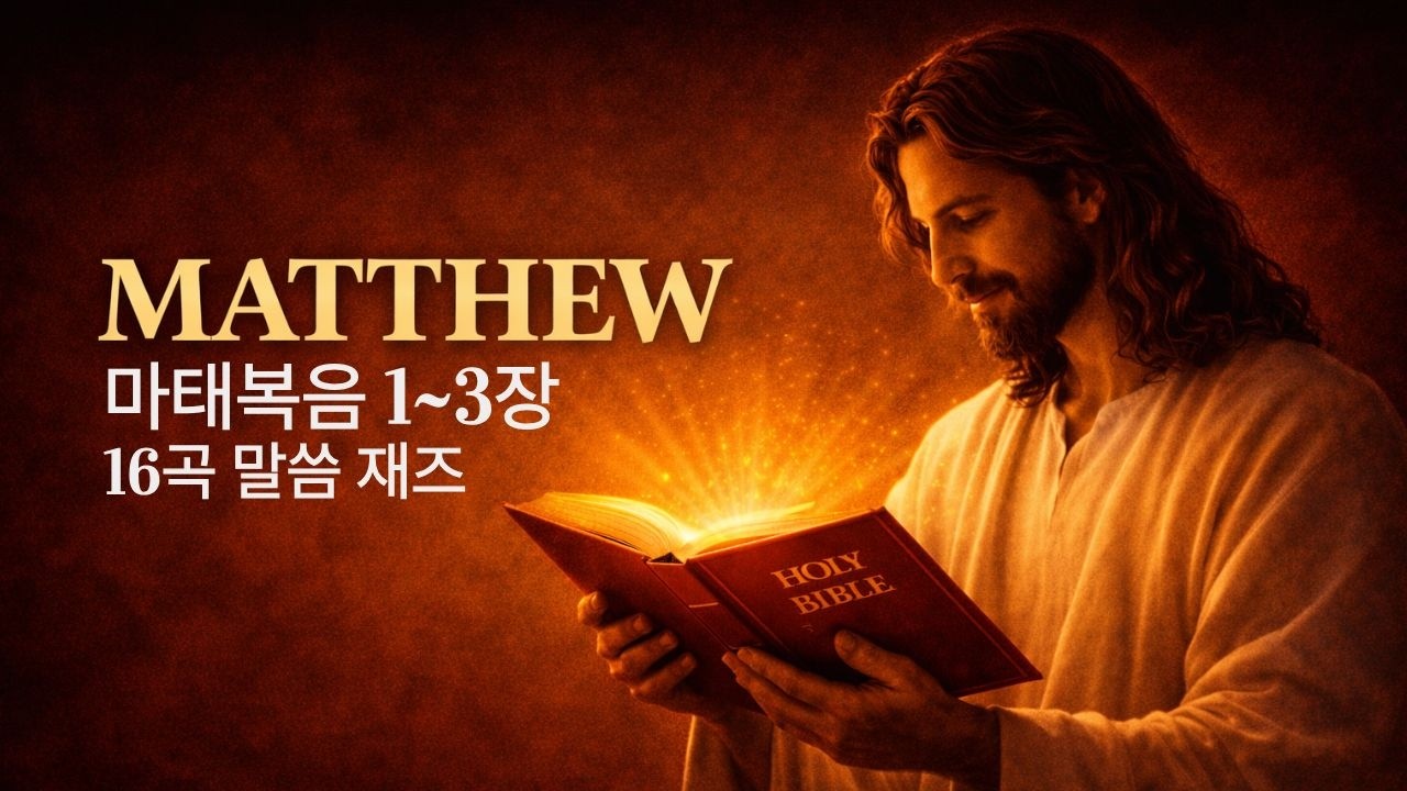 마태복음 Matthew 1~3장 전| 조용한 성경 낭독 | 부드러운 재즈 피아노 묵상 |그냥 틀어 놓으시고 함께 묵상하세요