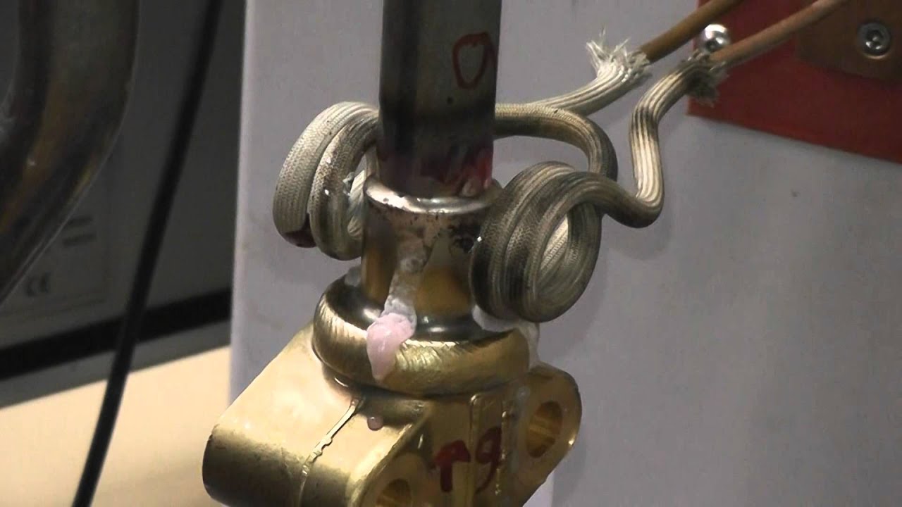 Induction Brazing Copper pipes and Steel pipe to brass