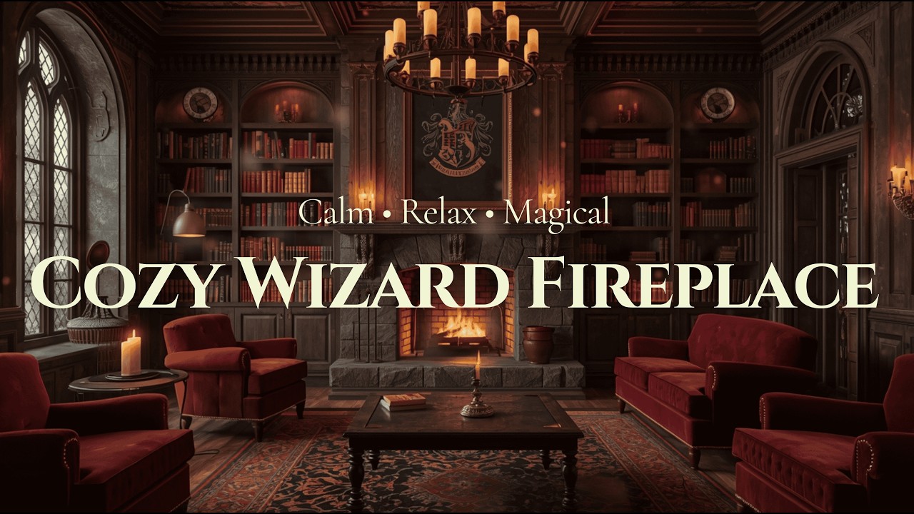 4K Wizard Common Room Fireplace | Gryffindor Inspired | For Calm, Relax and Magical Feels