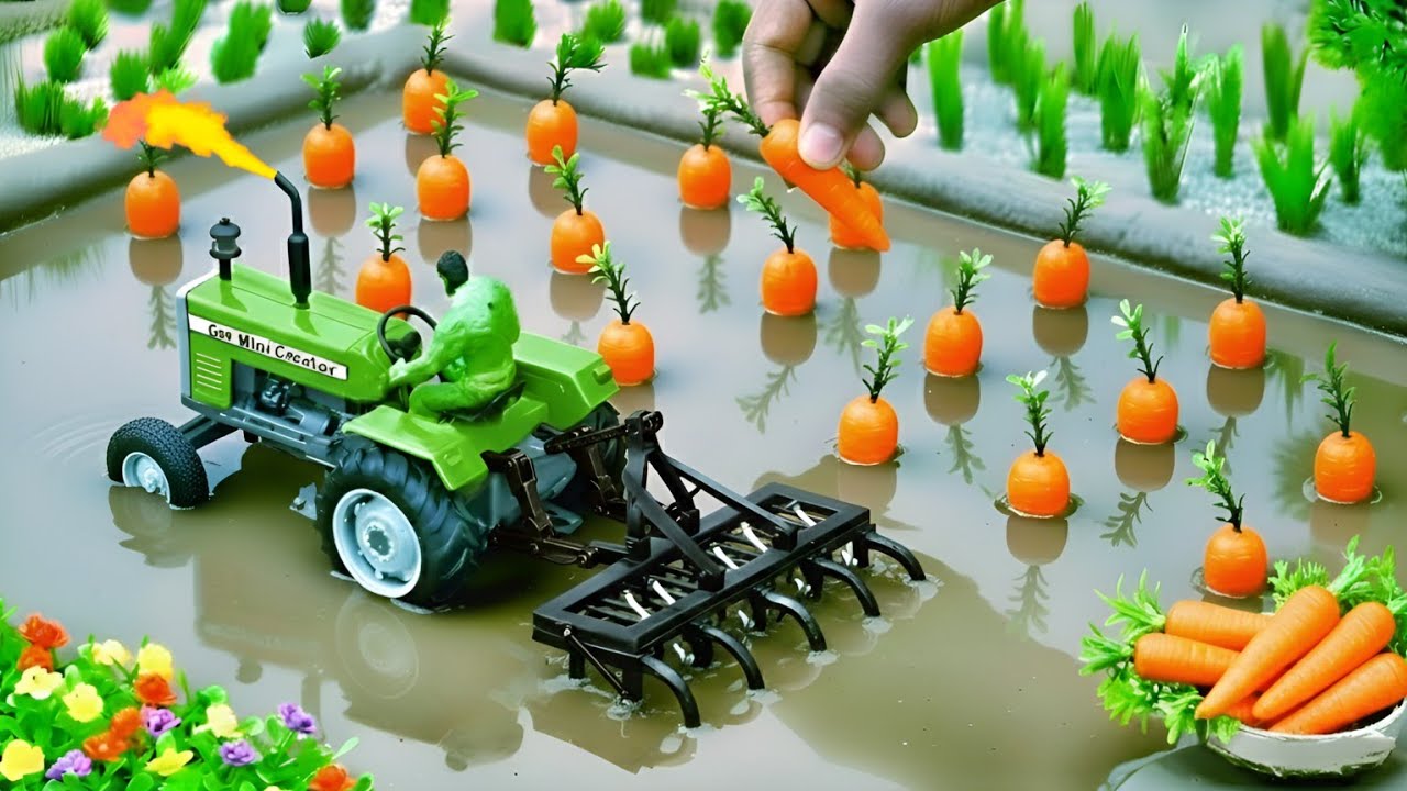 WOW 😲! Mini Tractor Plowing in Mud | Creative Farming idea💡@GMMinicreator