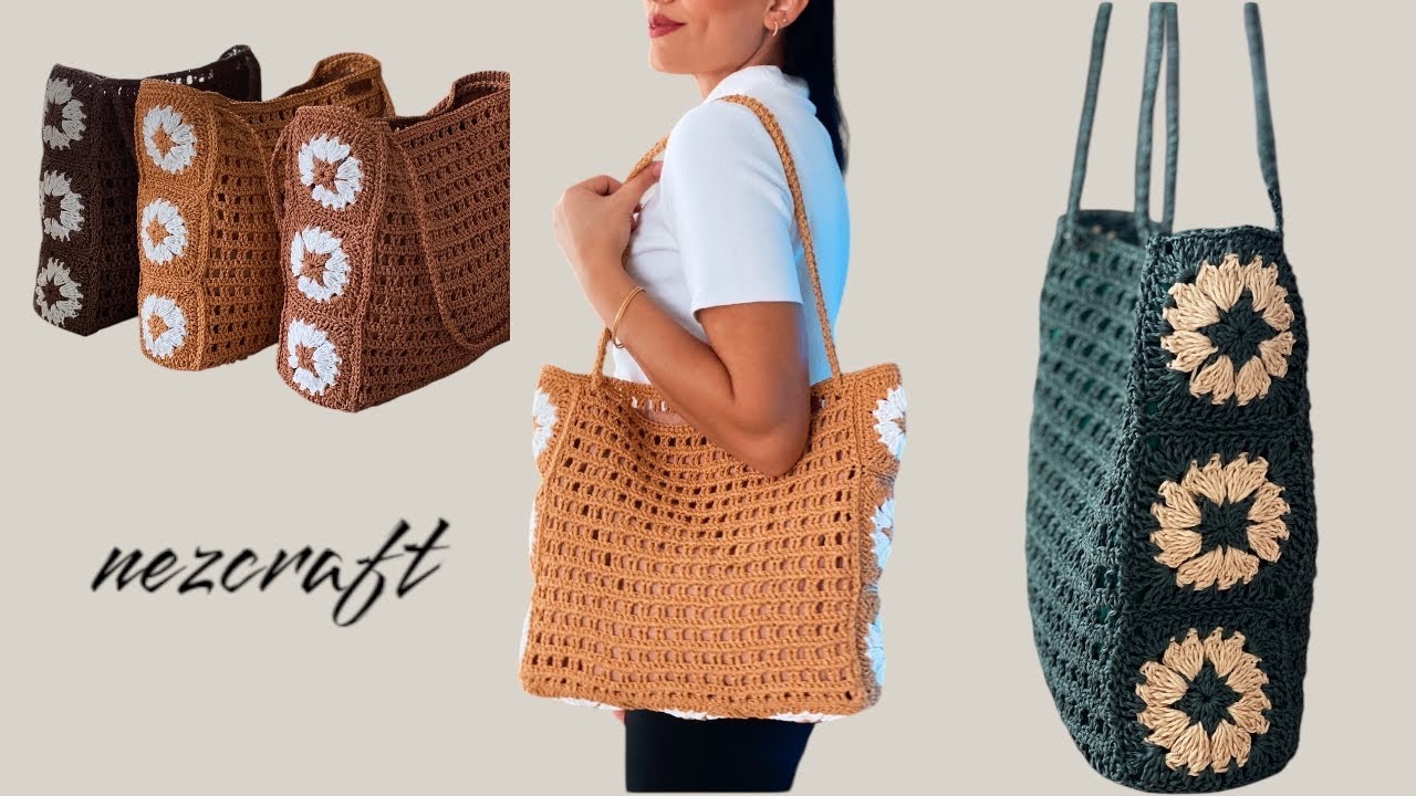 Papatya çanta  yapımı 🌼🧶                                        #crochet #handmade #bag