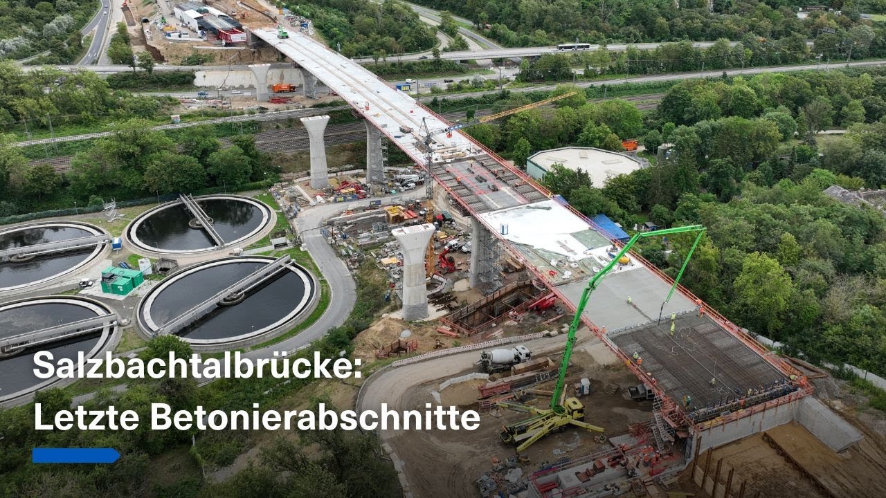 Salzbachtalbrücke: Letzte Betonierabschnitte [A66] | Autobahn GmbH