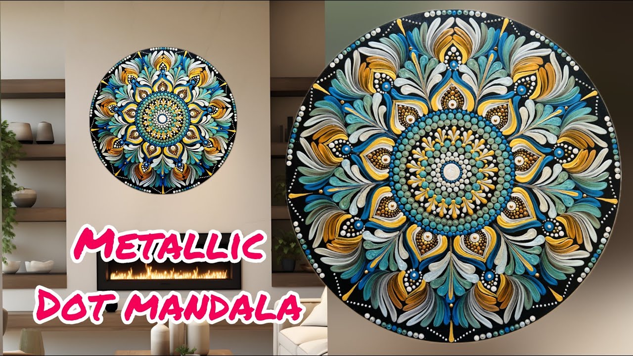 MESMERISING Metallic Dot Mandala Painting STEP BY STEP!