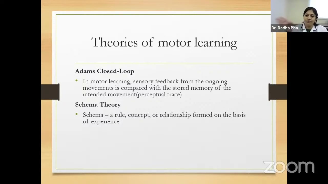 Physio TV: Introduction to Motor Learning Part 1 by Dr Radha Bhattad