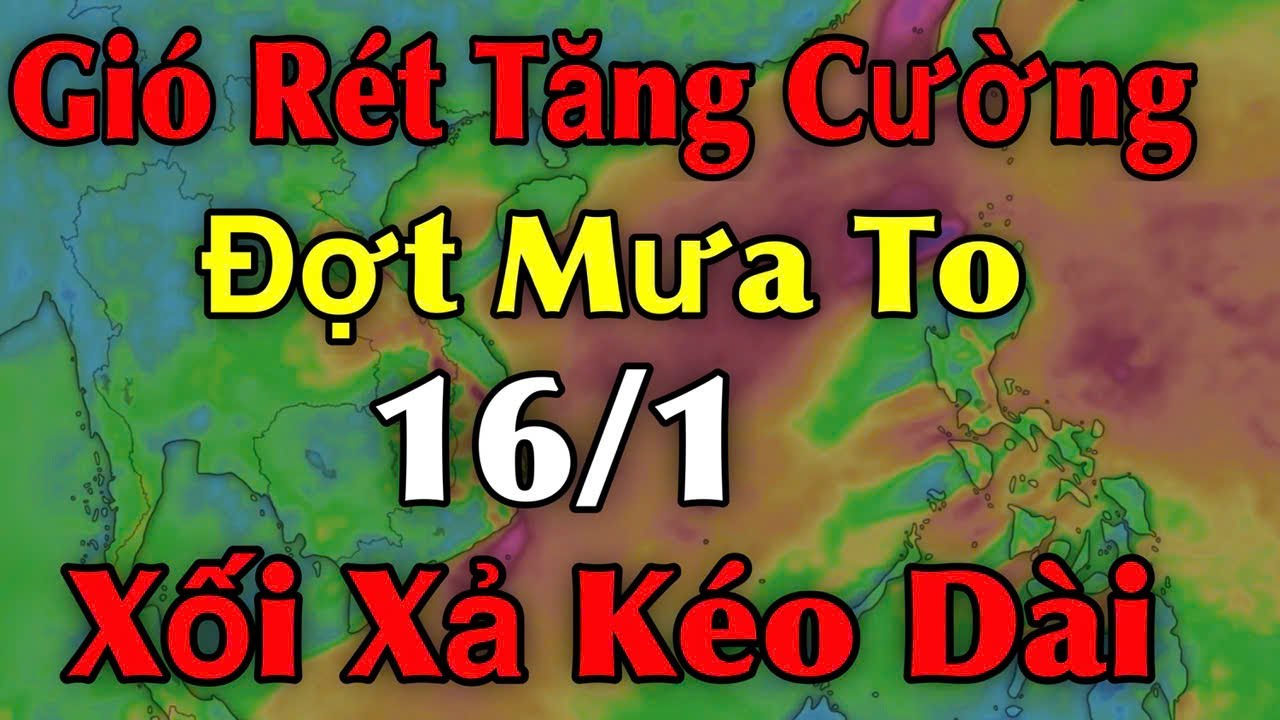 Gió rét tăng cường đợt mưa to xối xả kéo dài | dự báo thời tiết ngày 16/1 thời tiết 10 ngày tới