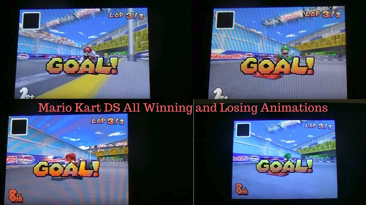 Mario Kart DS All Winning and Losing Animations