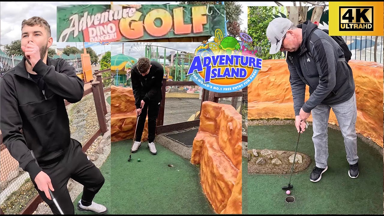 Adventure Golf - dino Golf - Adventure Island Southend (crazy golf) in 4K HD