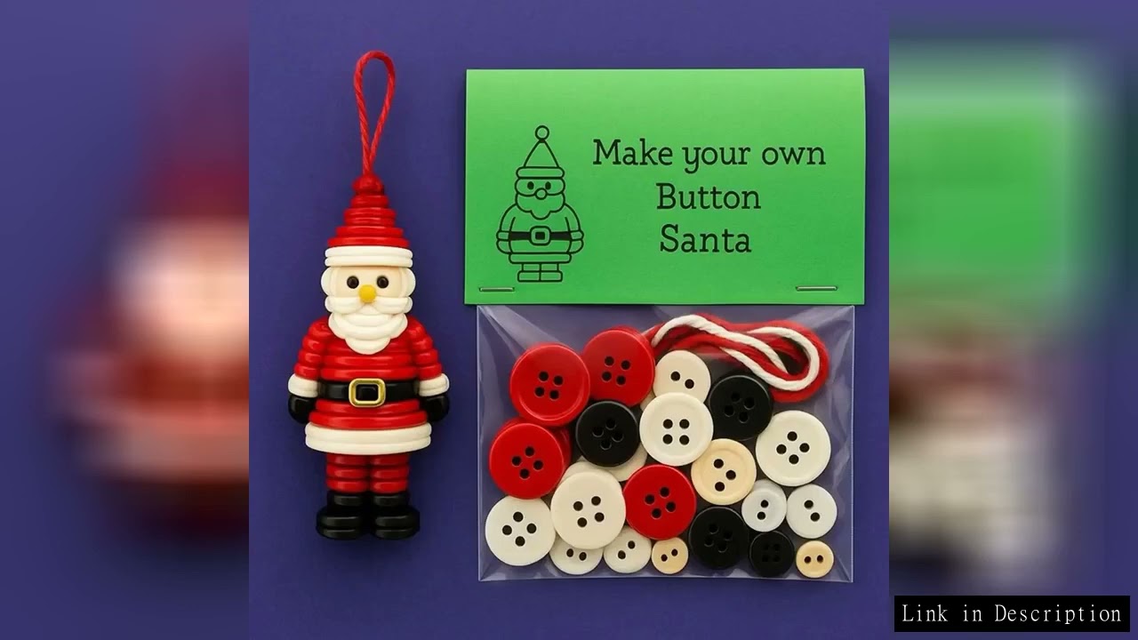 DIY Button Christmas Tree Ornament Kit, Handmade Button Snowman Craft for Holiday Decorating, Xmas T