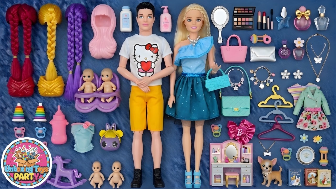 10 Minutes Satisfying with Unboxing Barbie Family Playset, Doll Dressup Set Toys ASMR | Review Toys