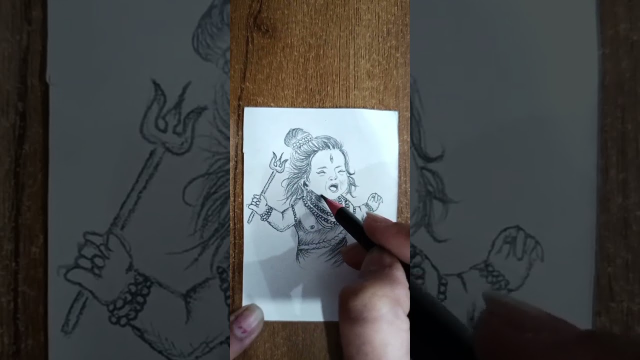 Cute Mahadev Sketch ✨| Easy Bholenath Drawing |