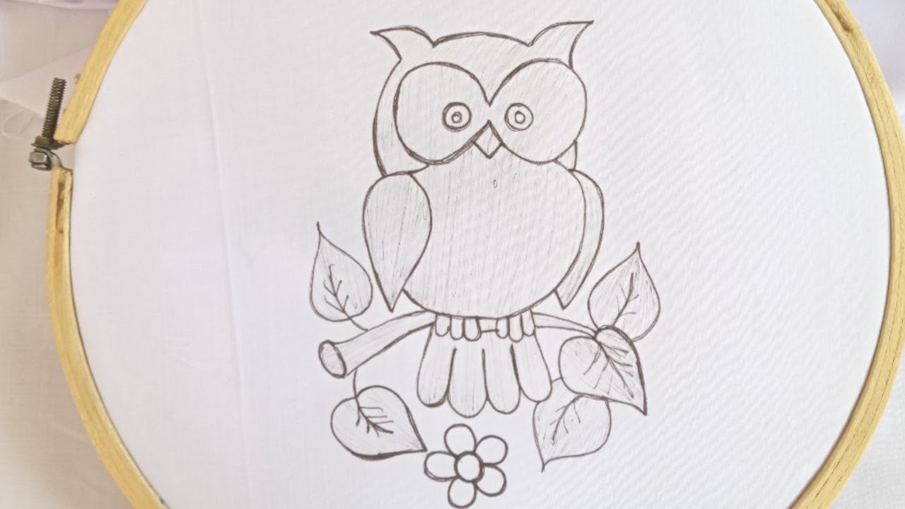 Hand embroidery , How to embroider an owl 🦉, Easy Hand Embroidery Design for fabric