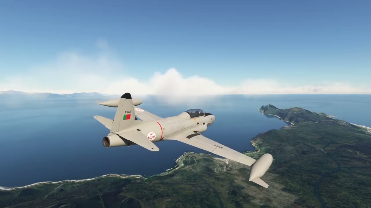 MSFS Flying a Portuguese Air Force T-33 over Cape Town, South Africa.