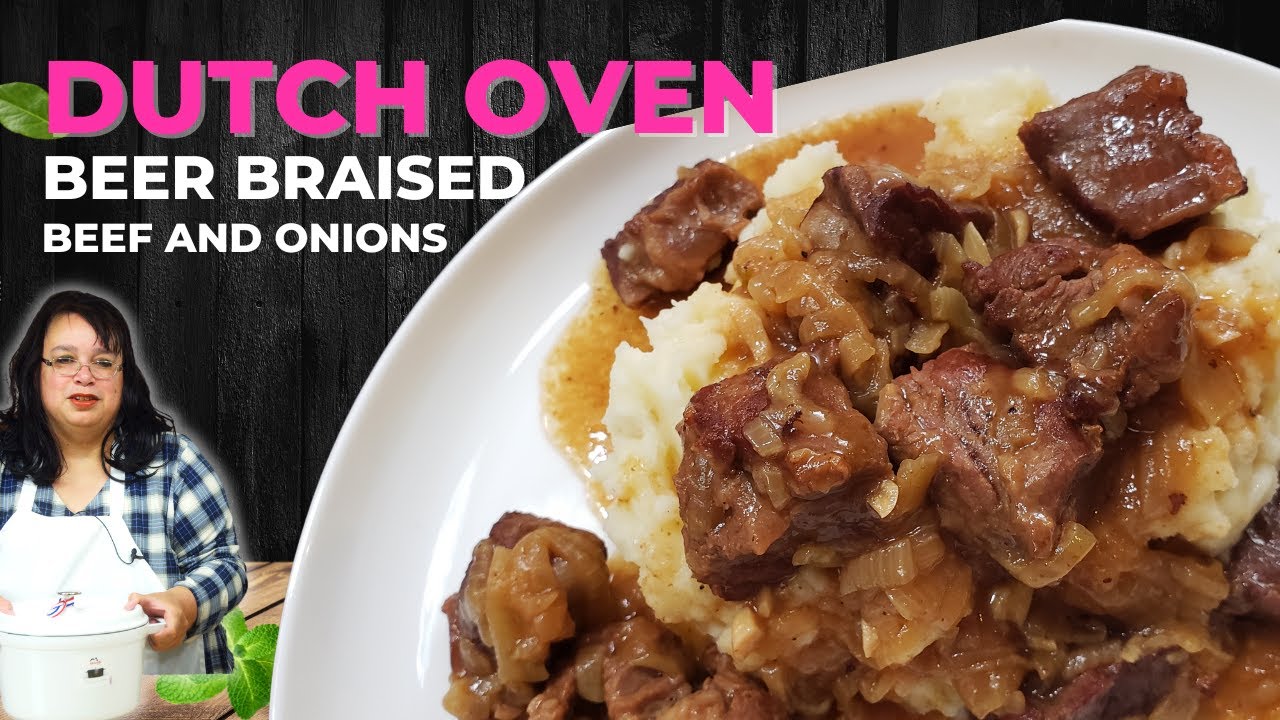 Mouthwatering Beef & Onions in a Beer Braise: Staub Cast Iron Dutch Oven Recipe