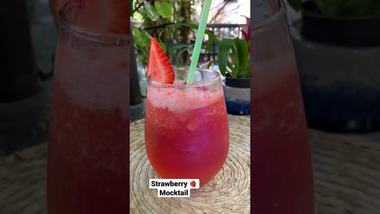 STRAWBERRY 🍓 Mocktail* How to make It quick & easy! 😋#strawberry #cocktails #summerdrink