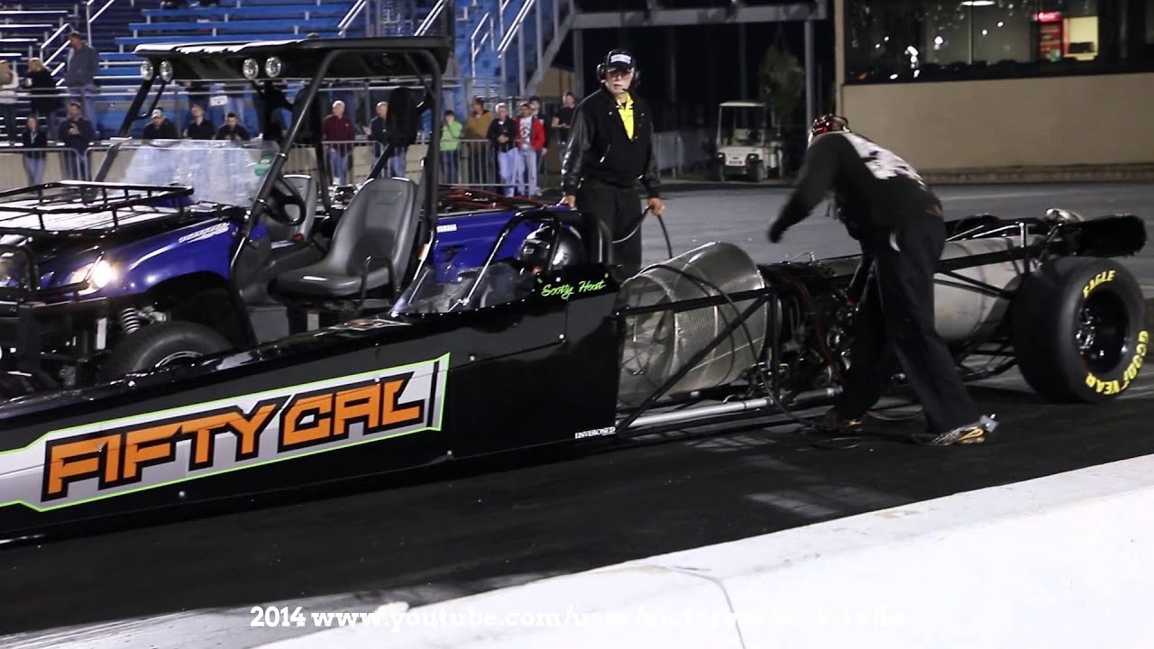 302MPH! SCOTTY HEAT'S 50 CAL JET DRAGSTER RUNS 5.23@302.14MPH AT RT66
