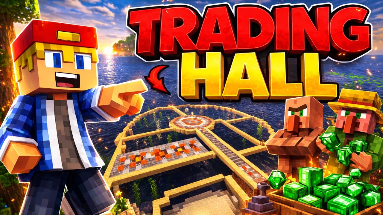 We Bouwen een MEGA Villager Trading Hall! 💰 | Minecraft Survival Island #112