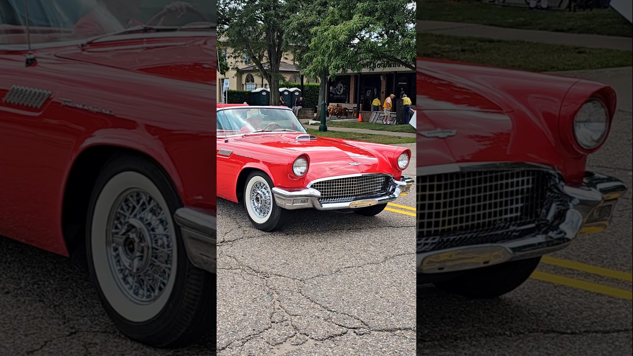 1957 Ford Thunderbird Classic Car Drive By Engine Sound Rockin' Rods Rochester Michigan 2024