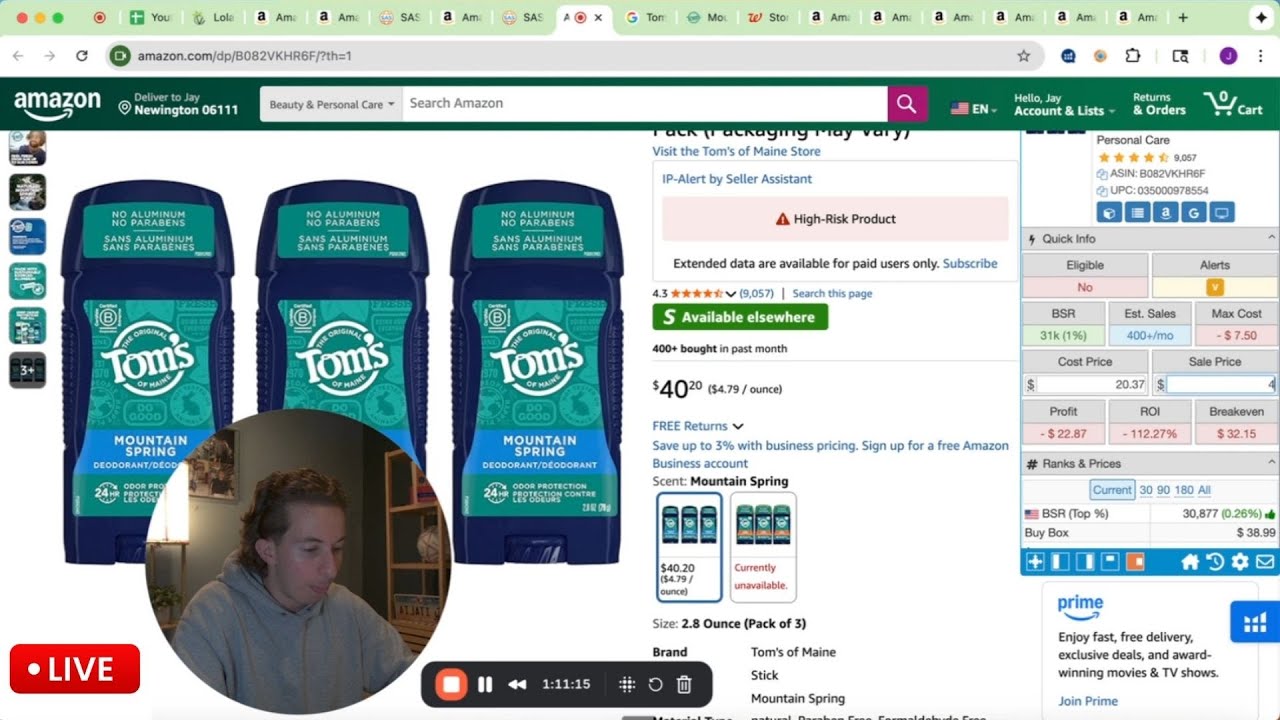LIVE sourcing until I find $12k/m in revenue on Amazon