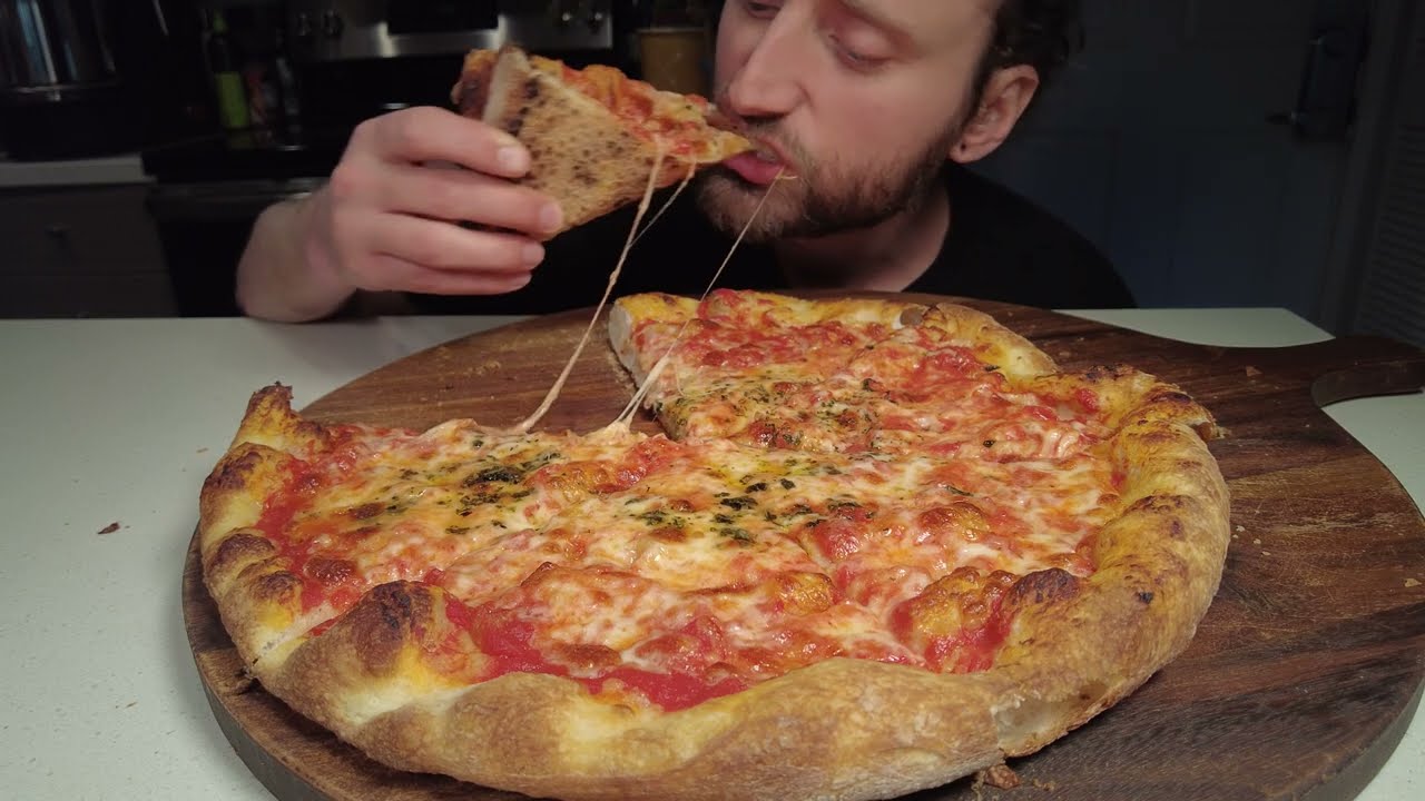 Homemade Cheese Pizza Mukbang ASMR