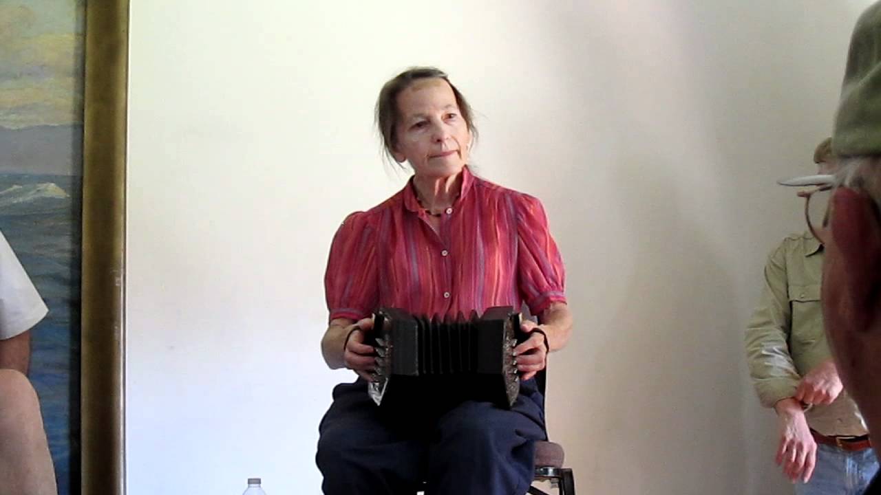 Mary Morse plays a duet concertina at the Mystic Sea Music Festival 2012