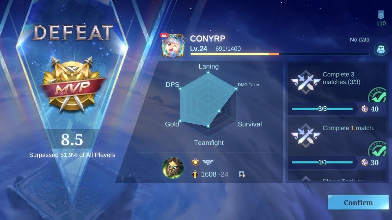 MVP in DEFEAT — 8.5 Rating, 3/3 Laning, Still Couldn't Carry 😔💔 | MLBB