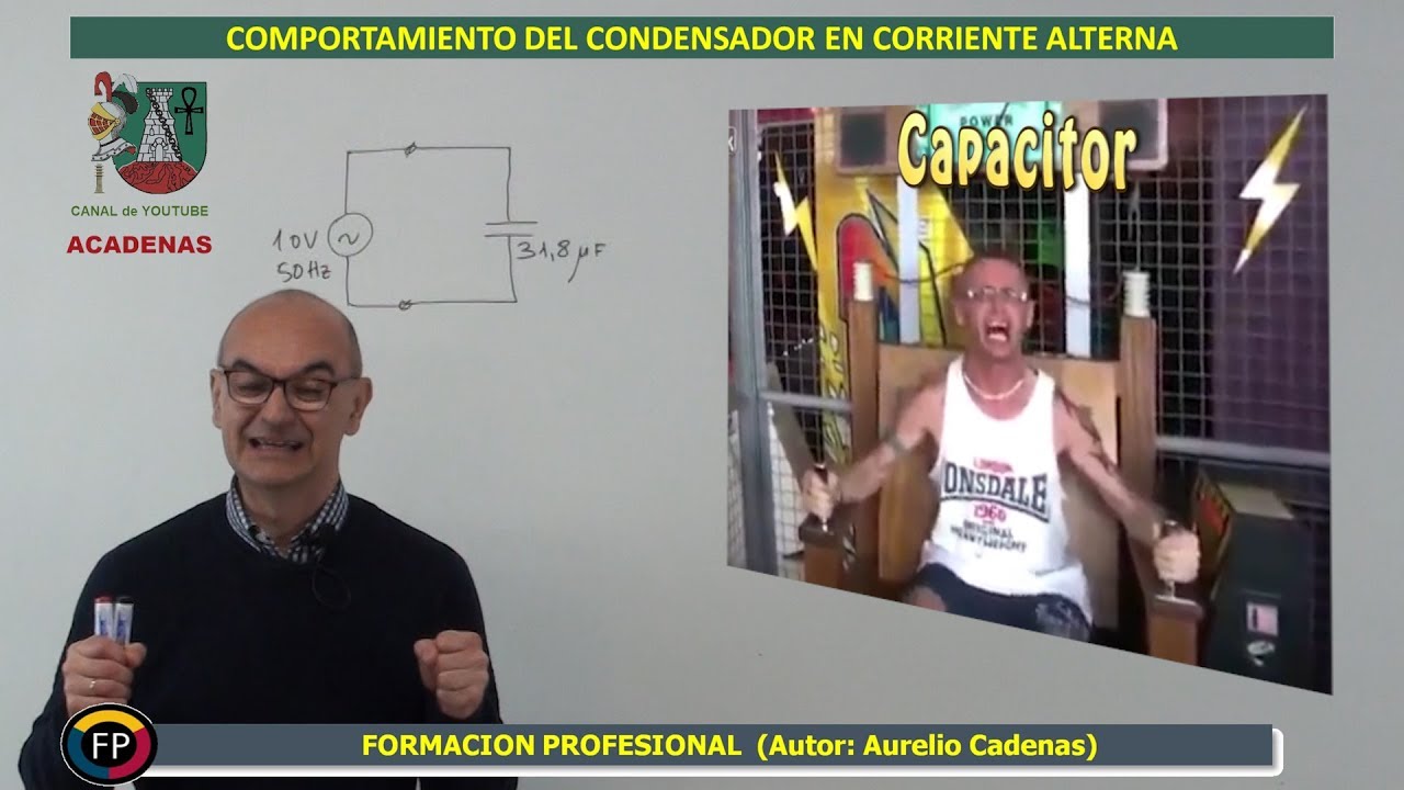 Que hace un condensador en AC (Clase 22 curso electronica)