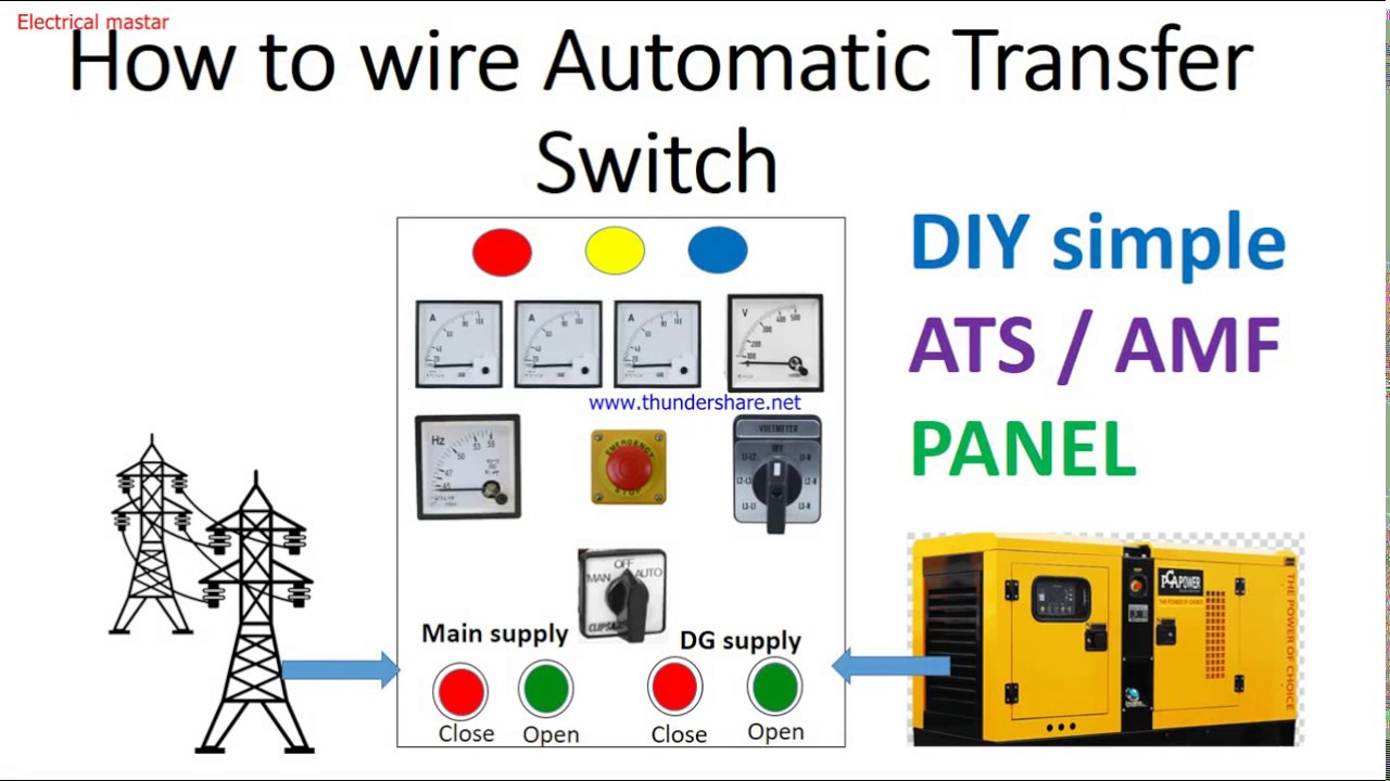 How to wire simple Auto transfer switch(ATS) | Auto main failure panel wiring explanation