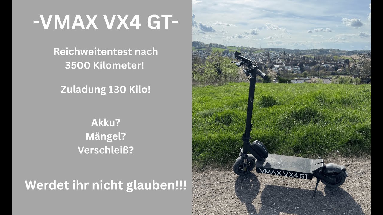 VMAX VX4 GT - Reichweitentest nach 3500 Kilometer - Zuladung 130 Kilo - Test - Review