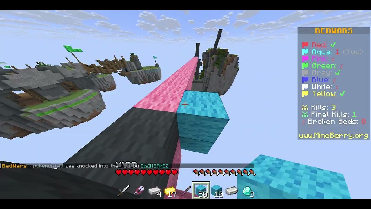 playing minecraft bedwars!