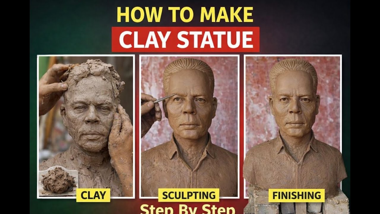 HOW TO MAKE A HUMAN STATUE AT HOME  IN CLAY .