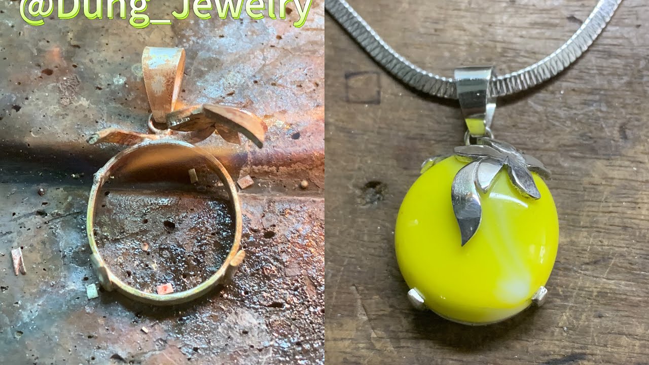 @Dung_Jewelry mặc đá tròn vàng chanh làm thủ công