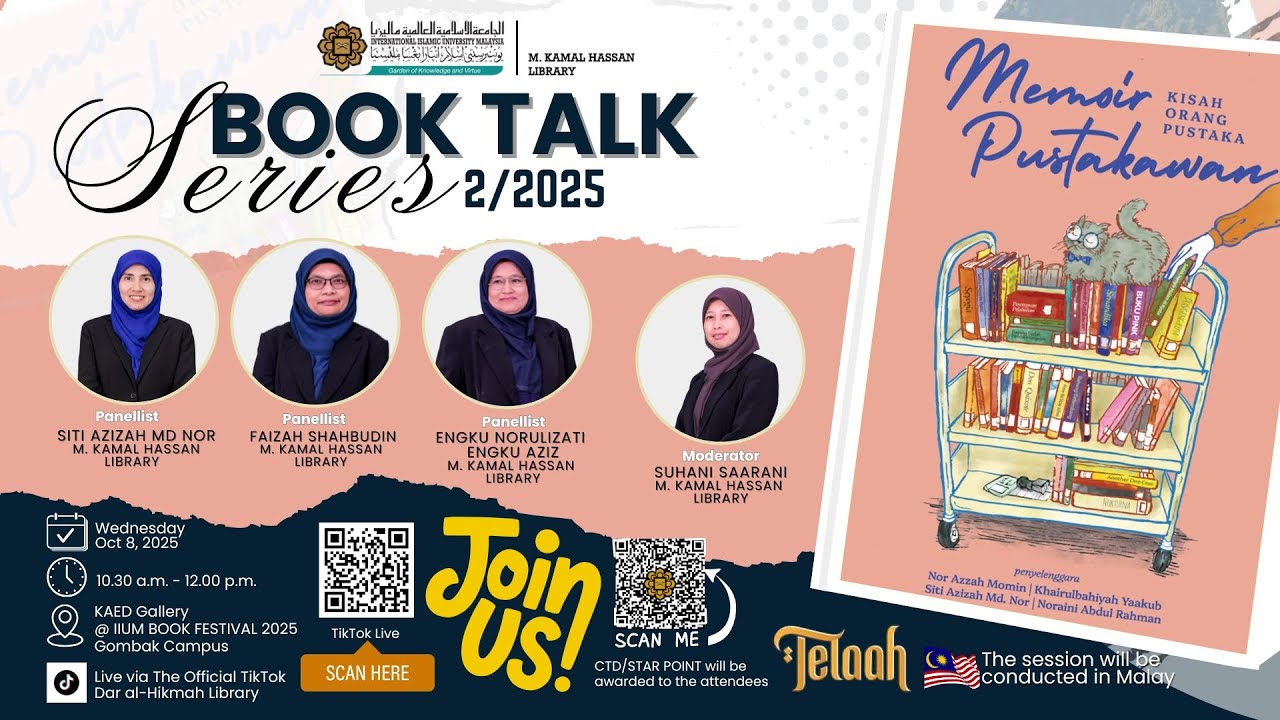 𝐁𝐨𝐨𝐤 𝐓𝐚𝐥𝐤 𝐒𝐞𝐫𝐢𝐞𝐬 𝟐/𝟐𝟎𝟐𝟓 featuring 𝐌𝐞𝐦𝐨𝐢𝐫 𝐏𝐮𝐬𝐭𝐚𝐤𝐚𝐰𝐚𝐧: 𝐊𝐢𝐬𝐚𝐡 𝐎𝐫𝐚𝐧𝐠 𝐏𝐮𝐬𝐭𝐚𝐤𝐚