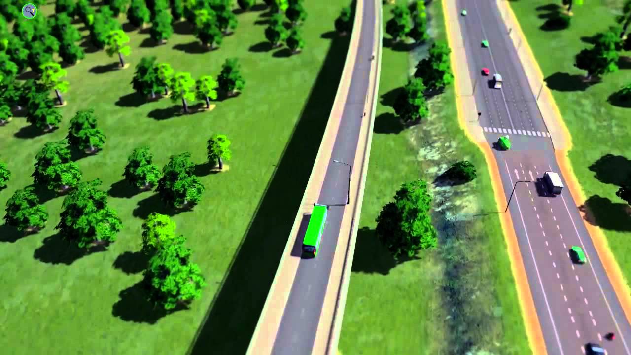 [Cities Skylines] My very active and traffic free dedicated bus lane/service.