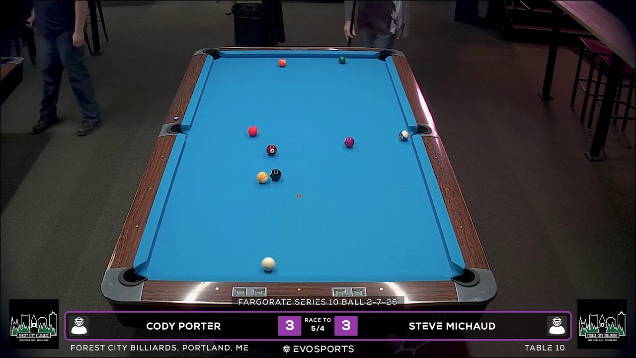 CODY PORTER vs STEVE MICHAUD - FOREST CITY BILLIARDS - TABLE 10 | EvoSports