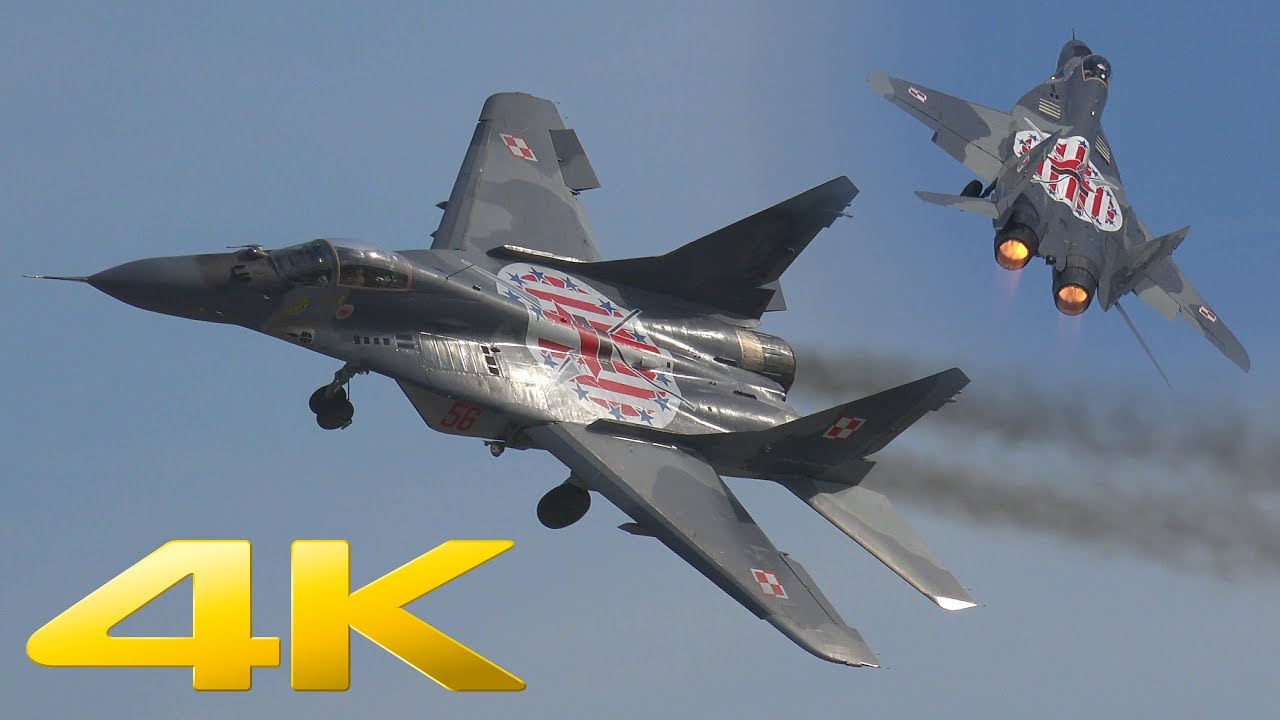 4K | Polish Air Force MiG-29 air display at ILA Berlin Air Show 2014