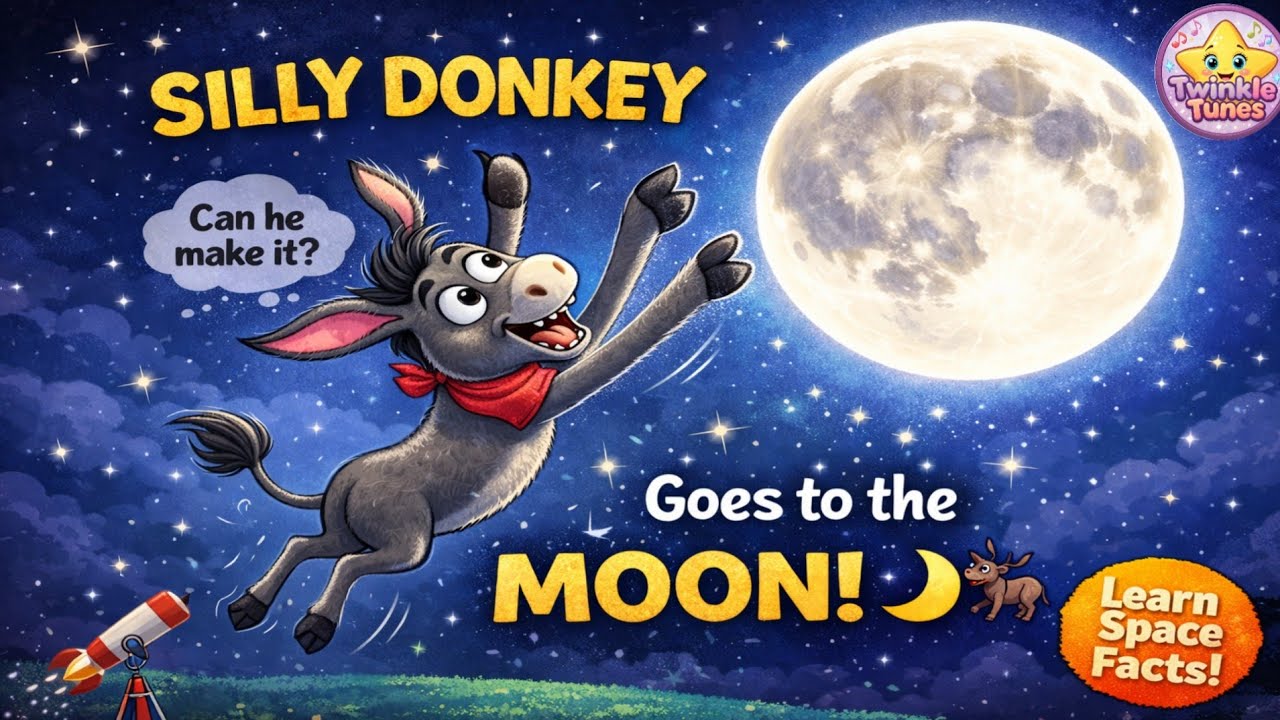 Learn About the Moon! 🐴 Silly Donkey's Space Adventure | Educational Science Story