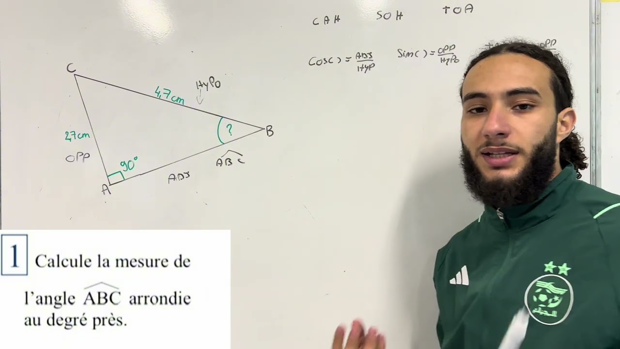 Calculer un angle avec la trigonométrie