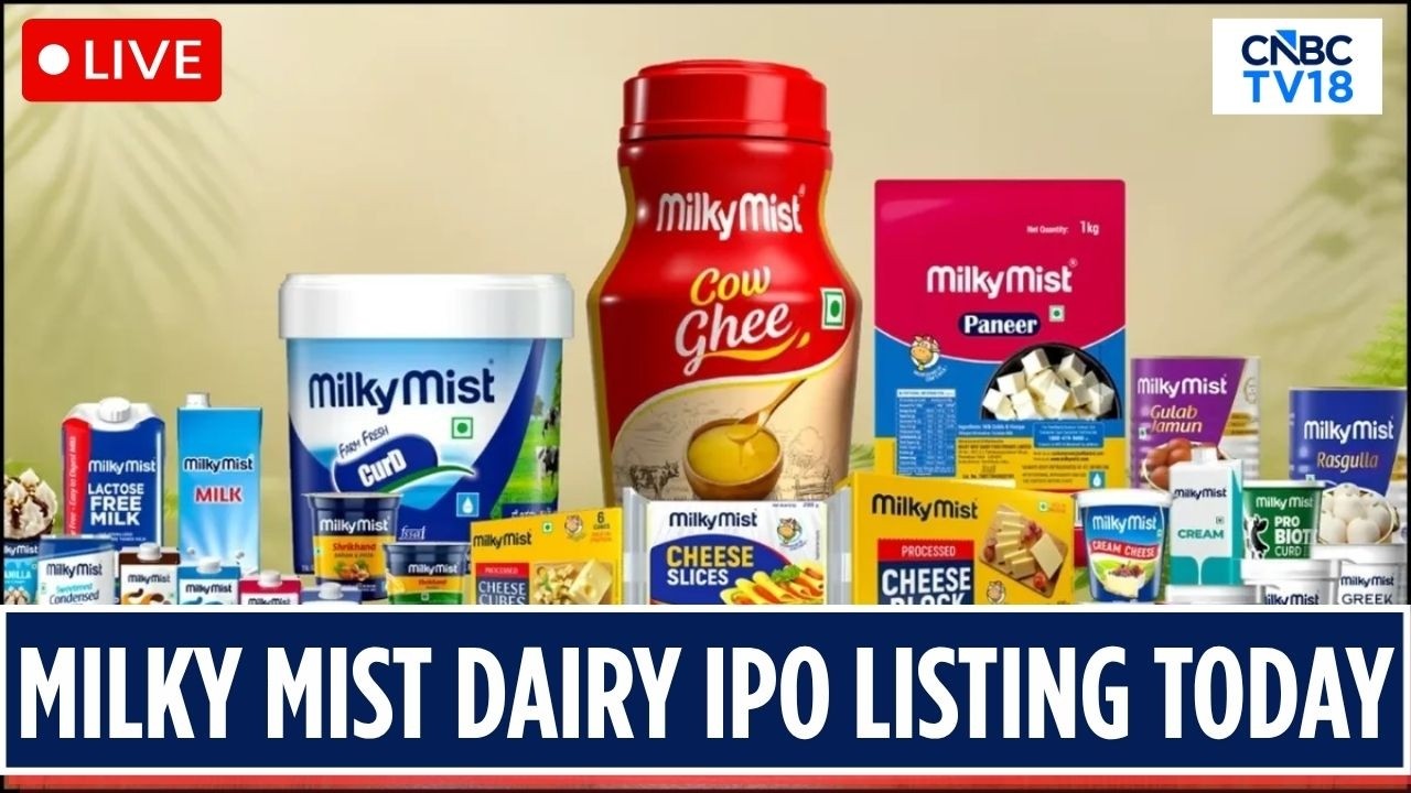 Прямая трансляция IPO Milky Mist | Акции Milky Mist выходят на биржу Dalal Street | Листинг на NS...