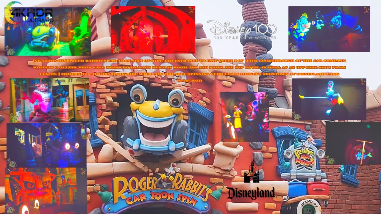 [4K UHD] Roger Rabbit's Car Toon Spin | On-Ride and Entrance to Exit Queue POV, Disneyland Park 2023