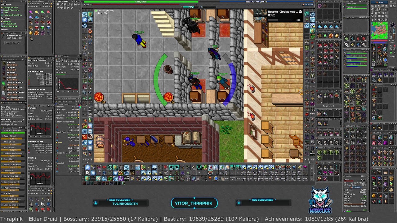 Tibia - Global - Kalibra - ED 1000 | TOP: Bosstiary: 1º | Bestiary: 6º | Achiev: 18º (Ranks Kalibra)